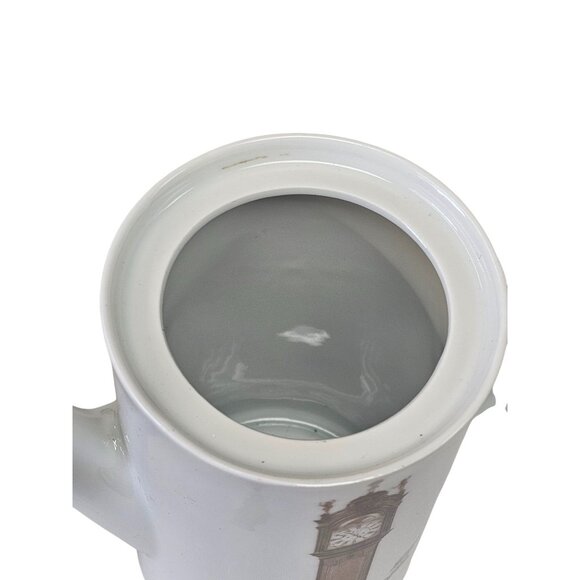 Mitterteich Porzellan Coffee Tea Pot With Brown Lid & Clock Design - Picture 9 of 12